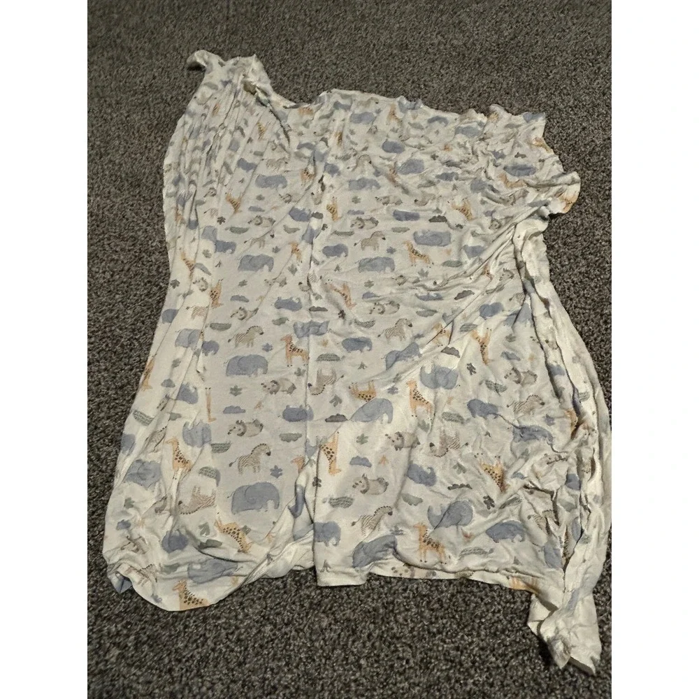 Kk34 Milkberry Baby Swaddle‎ Blanket 36x40 Bamboo Jungle Animals Clouds